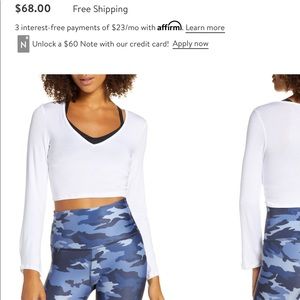 White beyond yoga crop top NWT size S